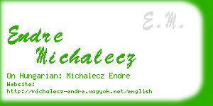 endre michalecz business card